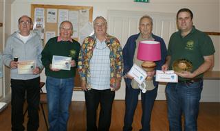 Paul presenting the winning certificates to Dave Reed Howard Overton Paul Hunt and Nick Adamek